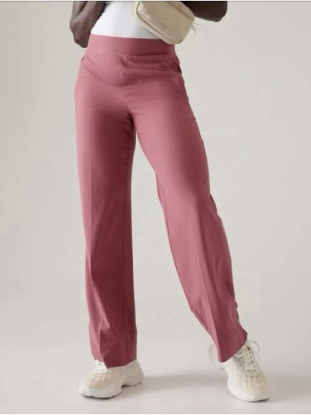 Athleta Brooklyn Heights Wide-Leg High-Rise Pants in Berry Rose